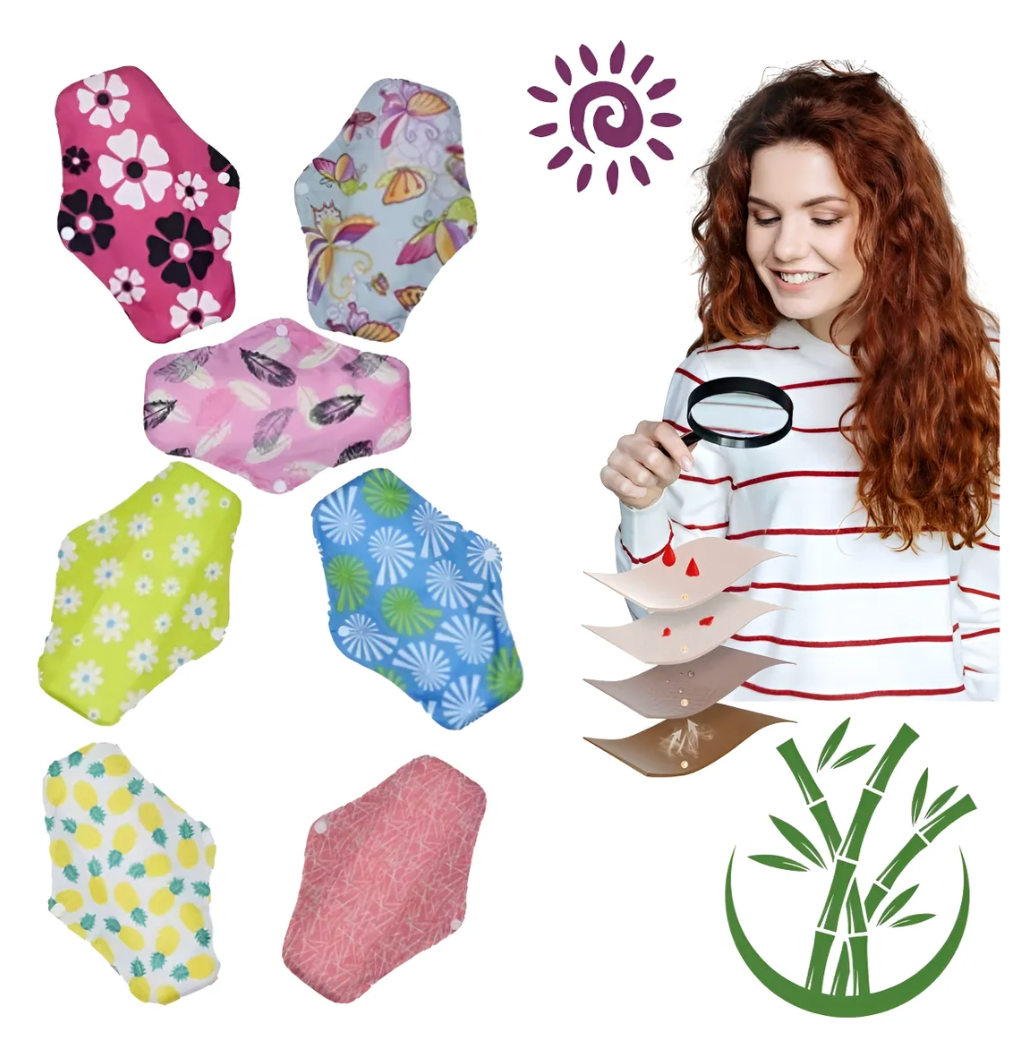 Toallas Sanitarias Menstruales de bambú Reutilizables 5 pack
