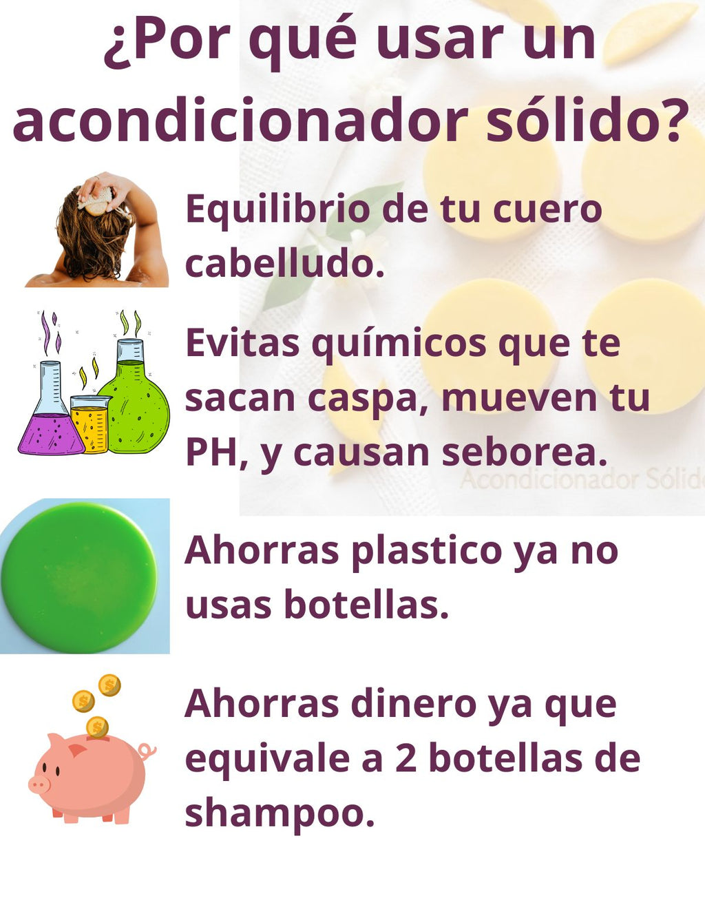 Acondicionador Sólido Coco Romero Restaurador Anticaída Natural