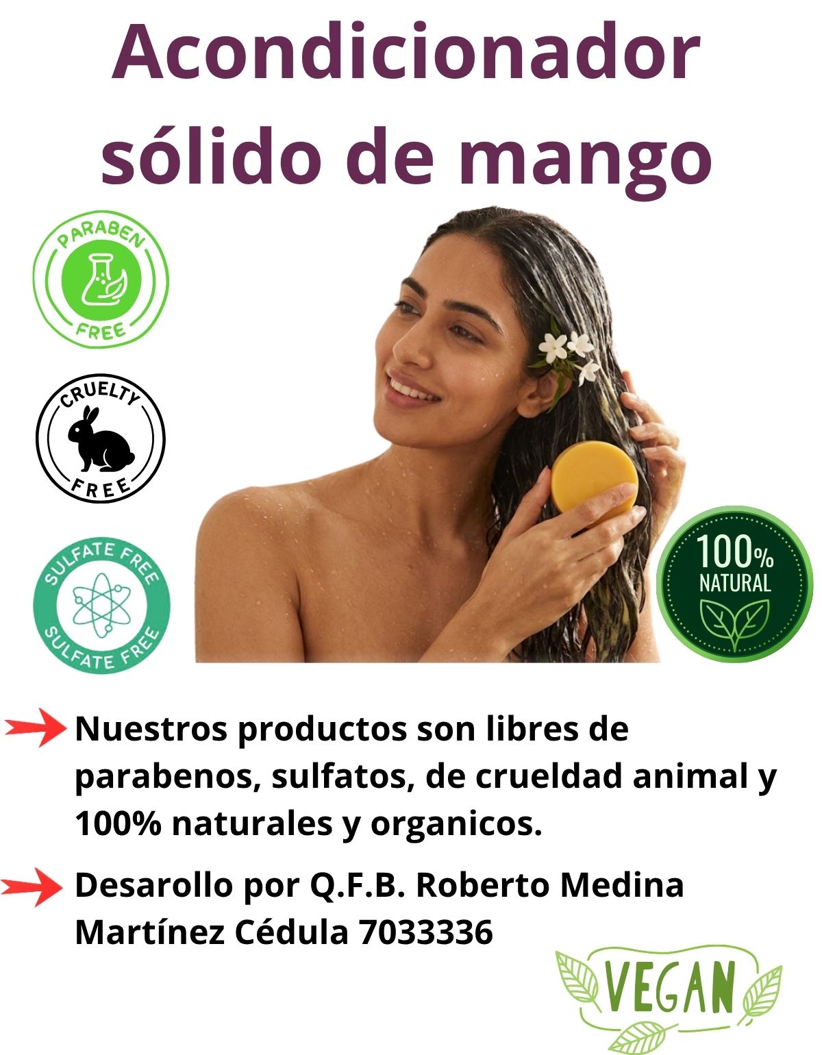 Acondicionador Solido Mango Desenredo Brillo Natural Scentia