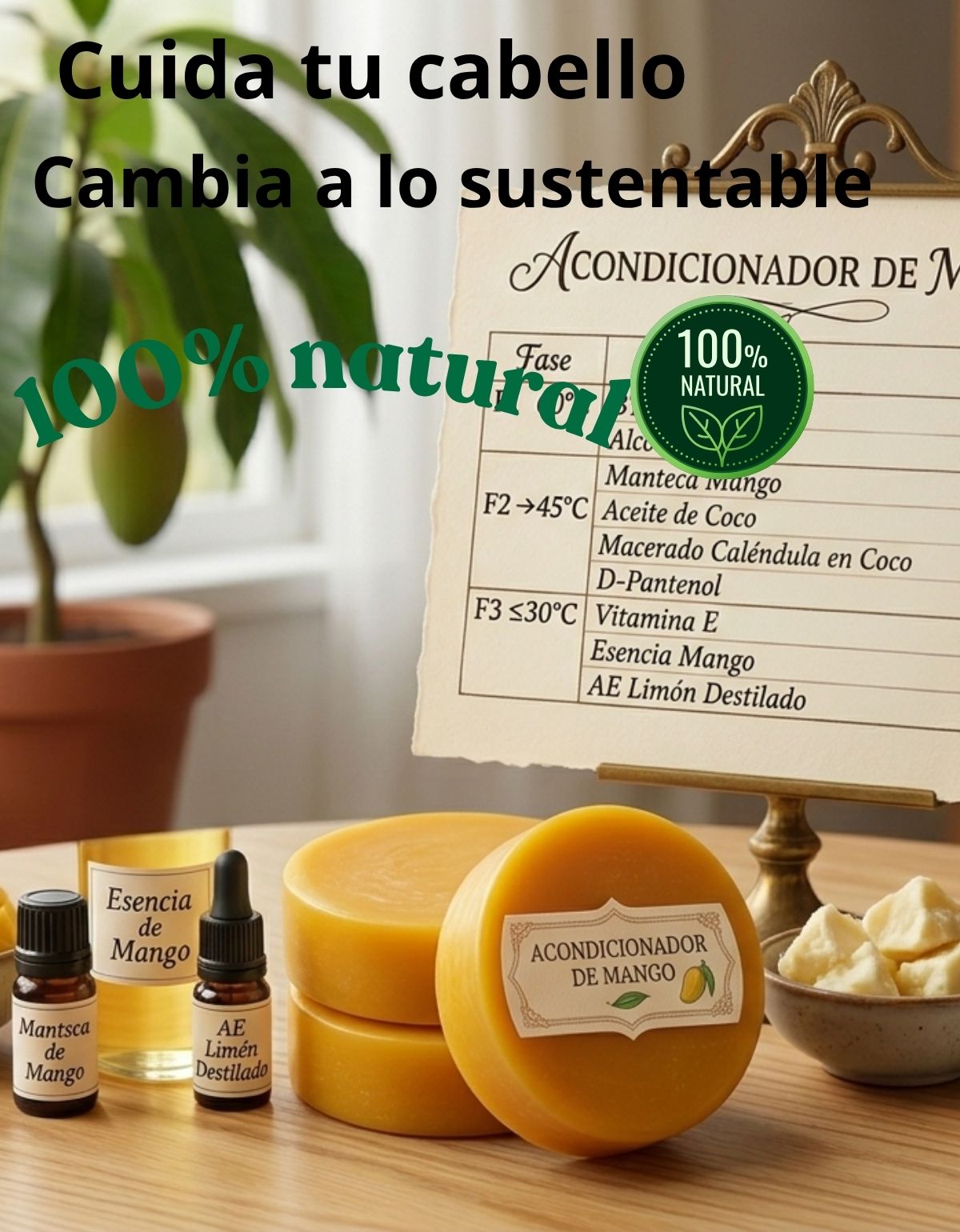 Acondicionador Solido Mango Desenredo Brillo Natural Scentia