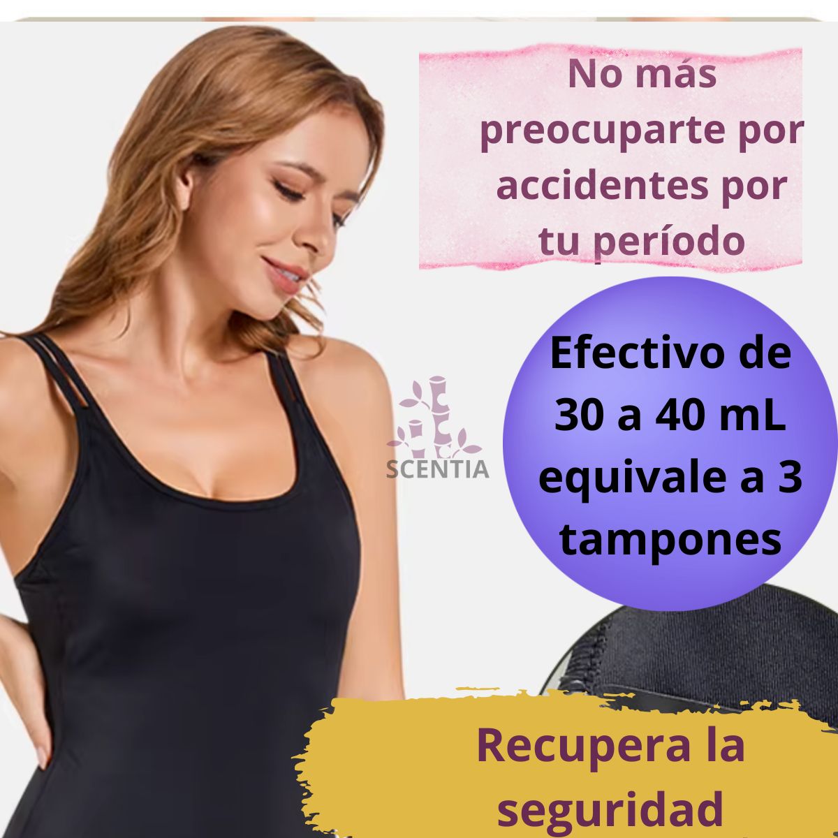 Traje de Baño Menstrual Scentia, Absorbente