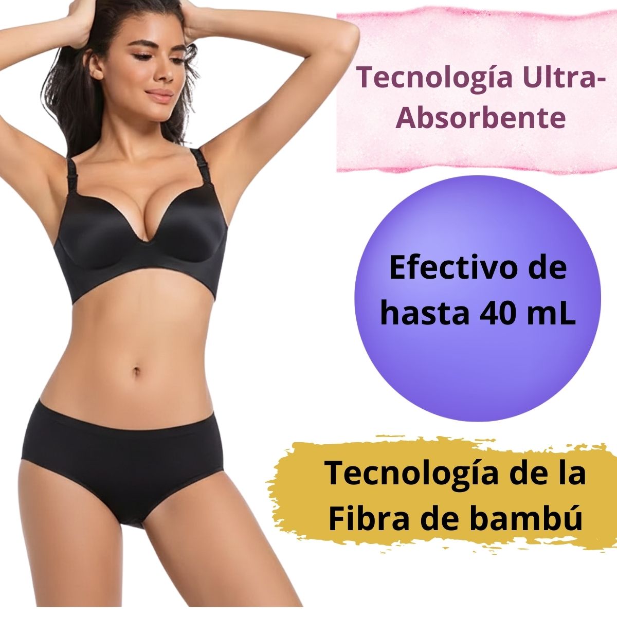2 Pack Calzón Menstrual  Bambú Seamless