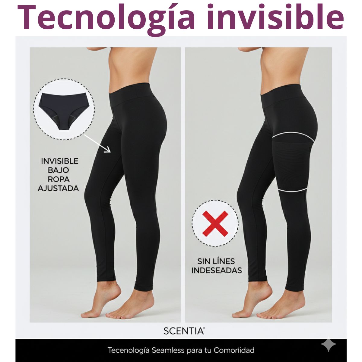 2 Pack Calzón Menstrual Sin Costuras Scentia Bambú Seamless