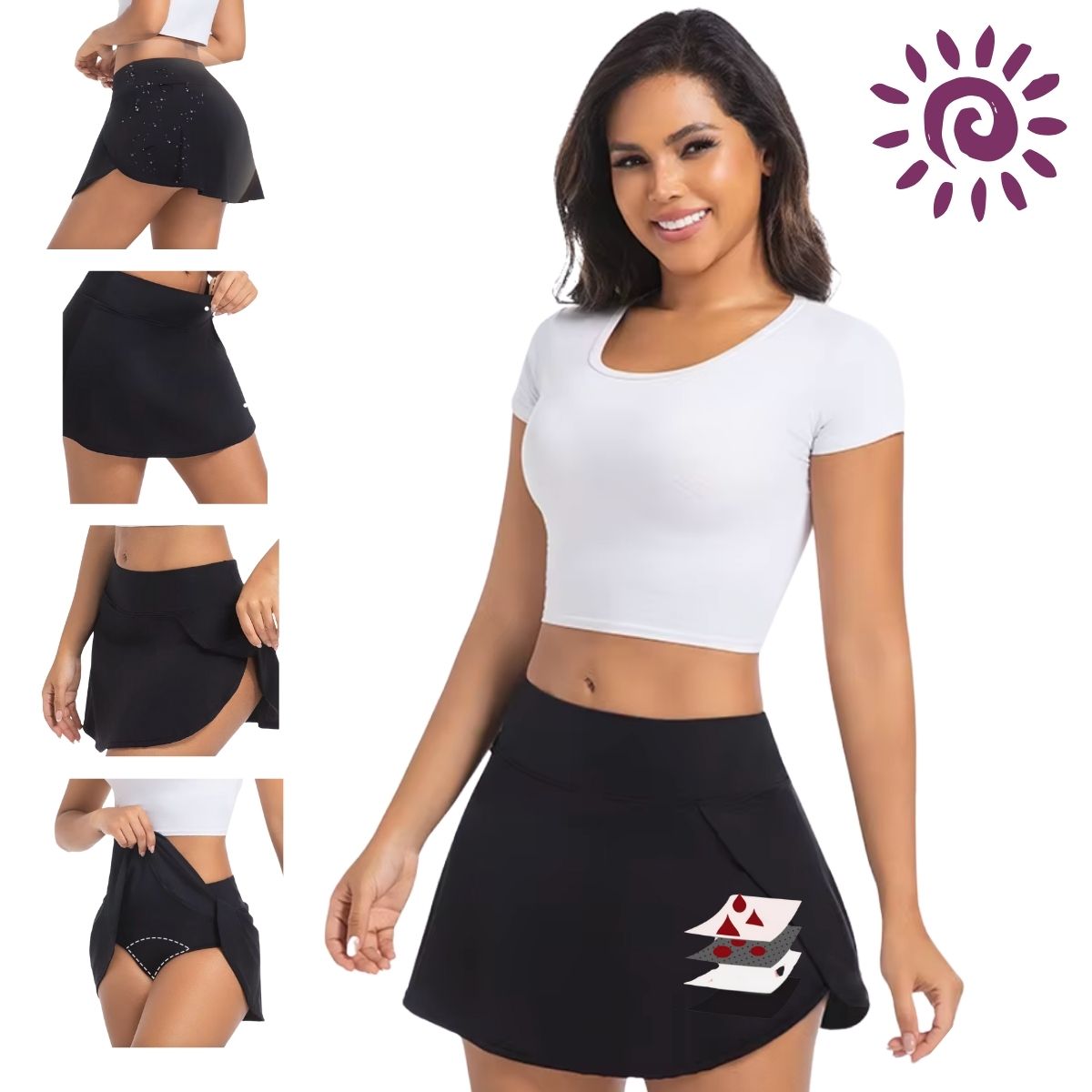 Traje de Baño Menstrual  con falda Scentia antiolores