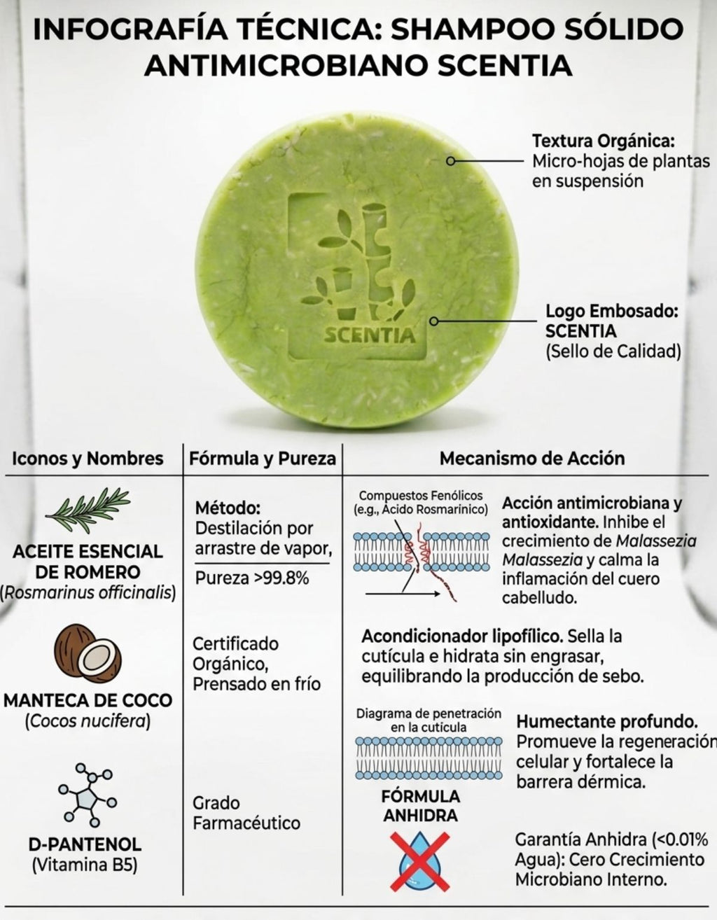 Champu Sólido Anticaspa Neem Control Sebo Caspa