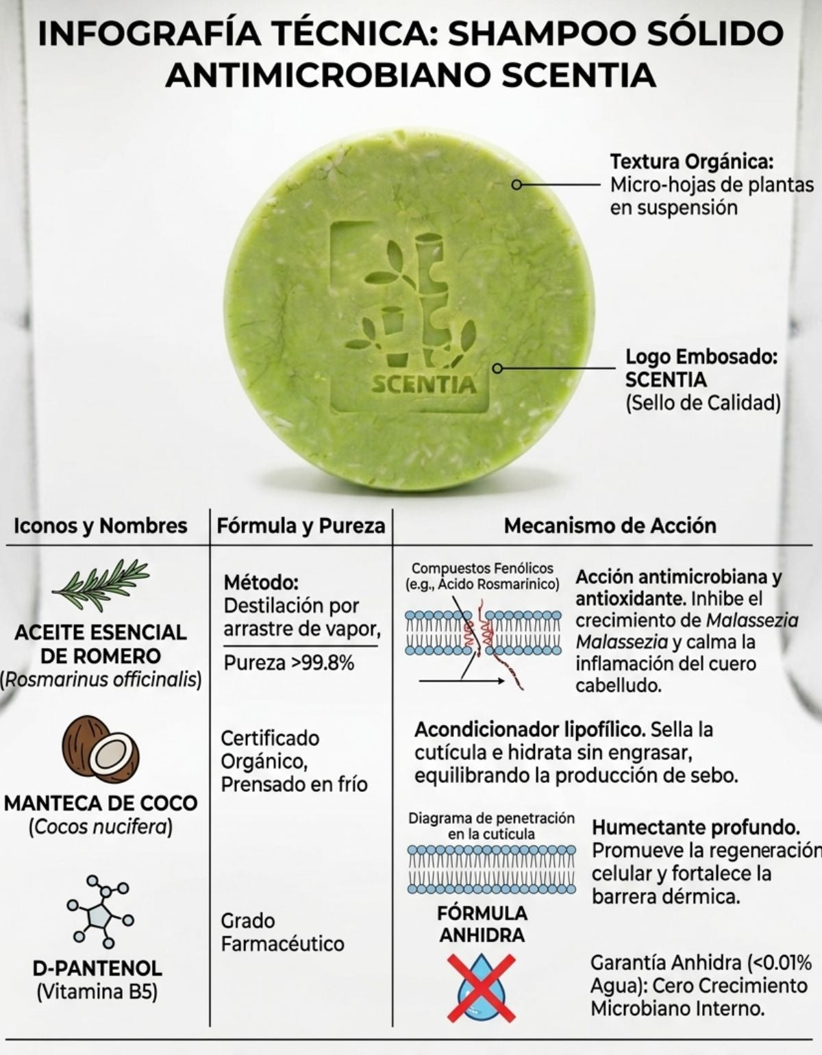 Champu Sólido Anticaspa Neem Control Sebo Caspa