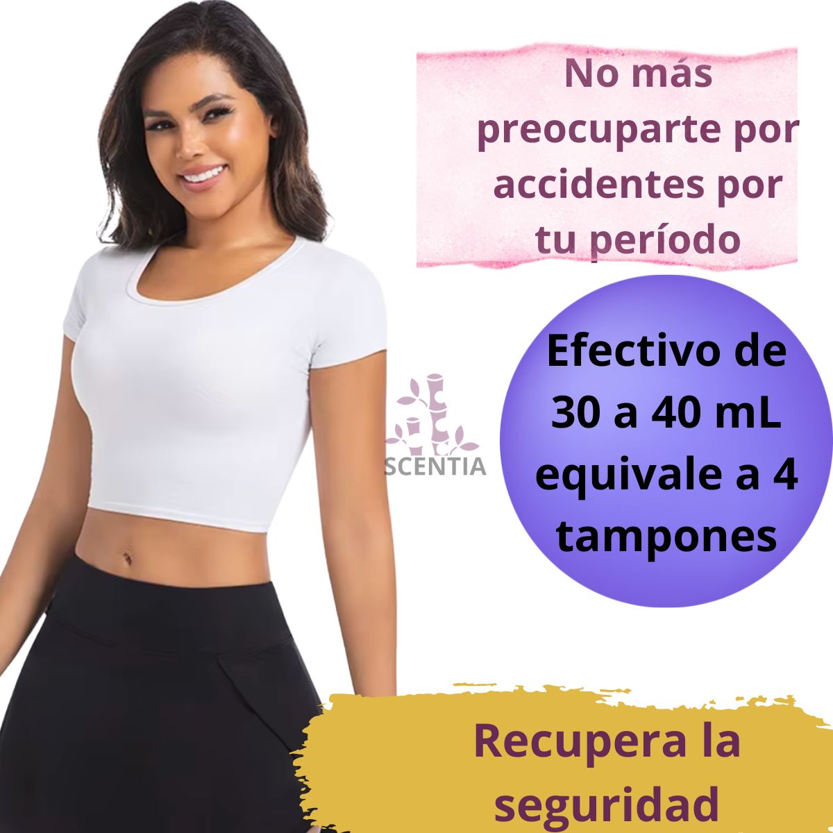 Traje de Baño Menstrual  con falda Scentia antiolores