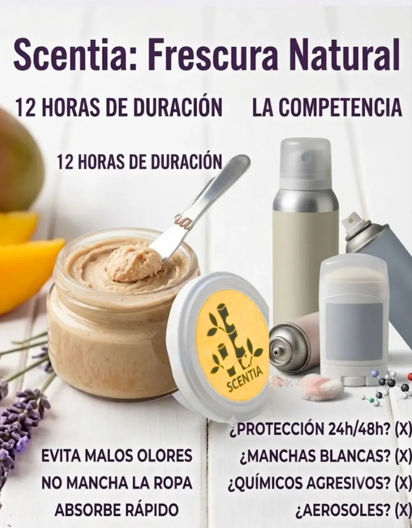 Desodorante Natural Sin Aluminio Mango Aloe Scentia Mujer