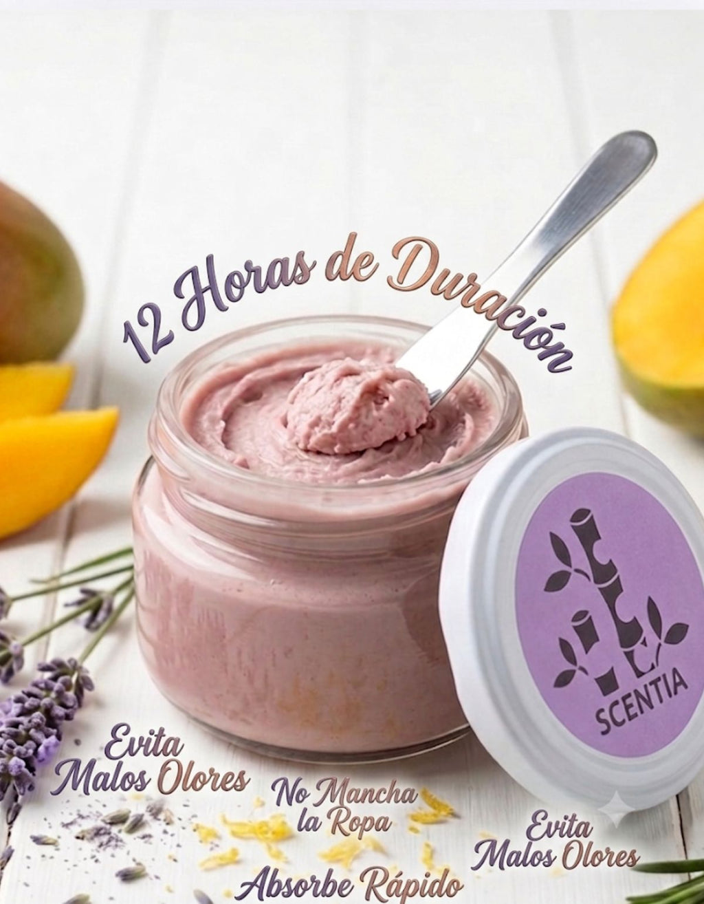 Desodorante Natural Sin Aluminio Lavanda Aloe Scentia Mujer