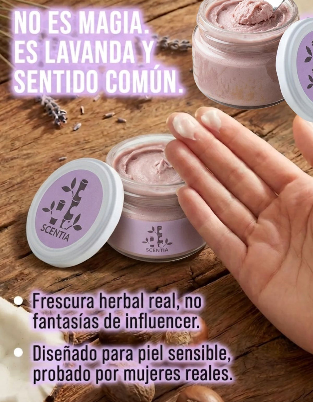 Desodorante Natural Sin Aluminio Lavanda Aloe Scentia Mujer