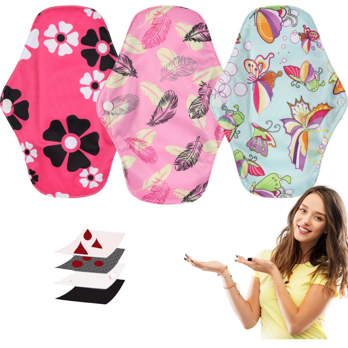 Pack Bienestar: Trío de Toallas Menstruales de Bambú