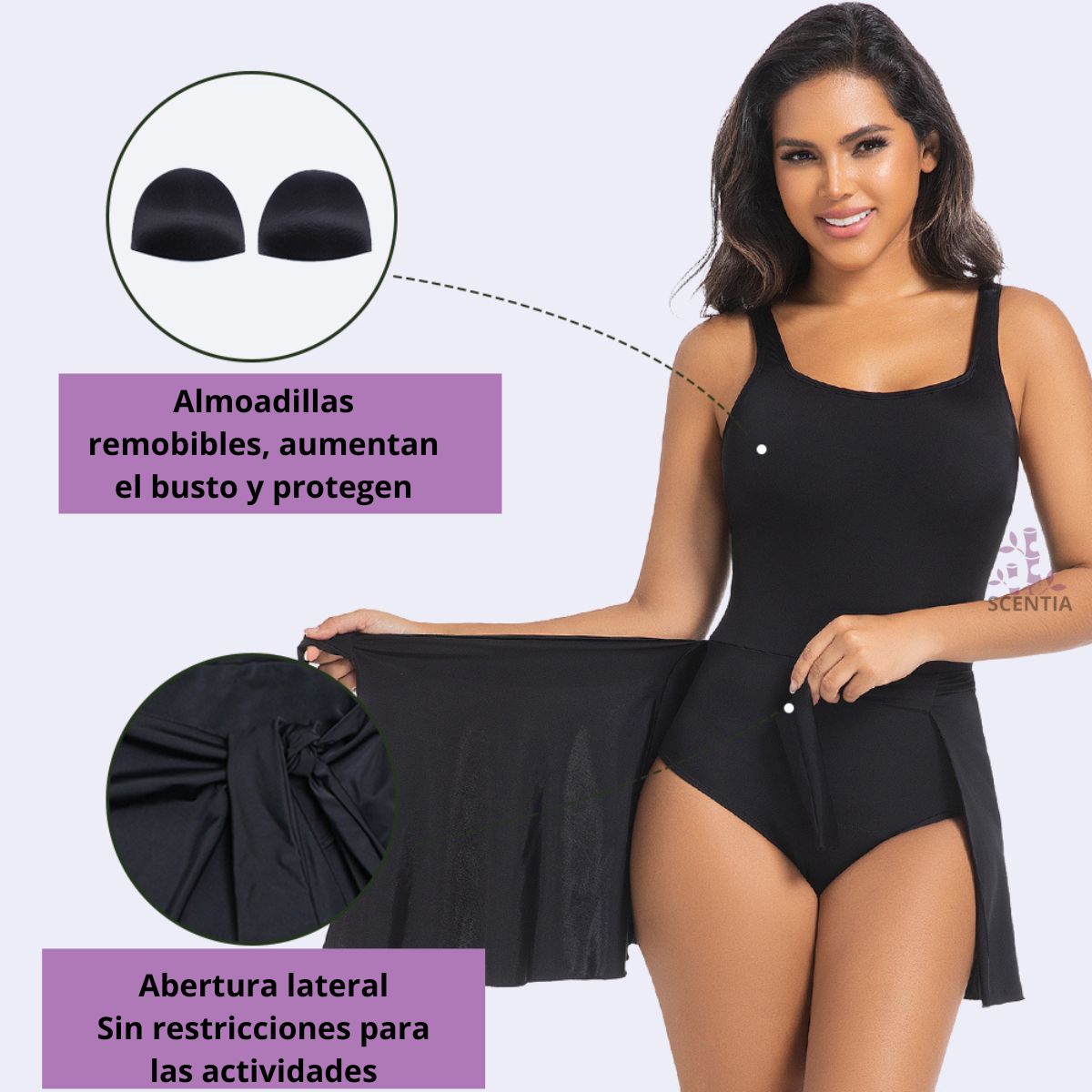 Traje de Baño Menstrual completo con falda Scentia