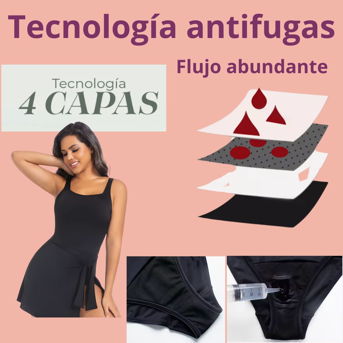 Traje de Baño Menstrual completo con falda Scentia