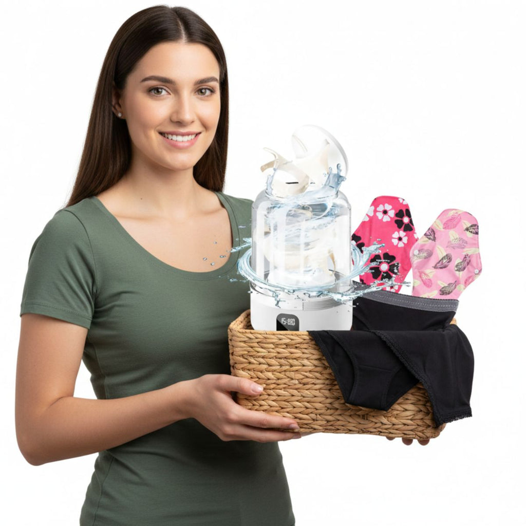 Kit 2 calzones menstruales negros + 2 toallas de bambú 1 lavadora