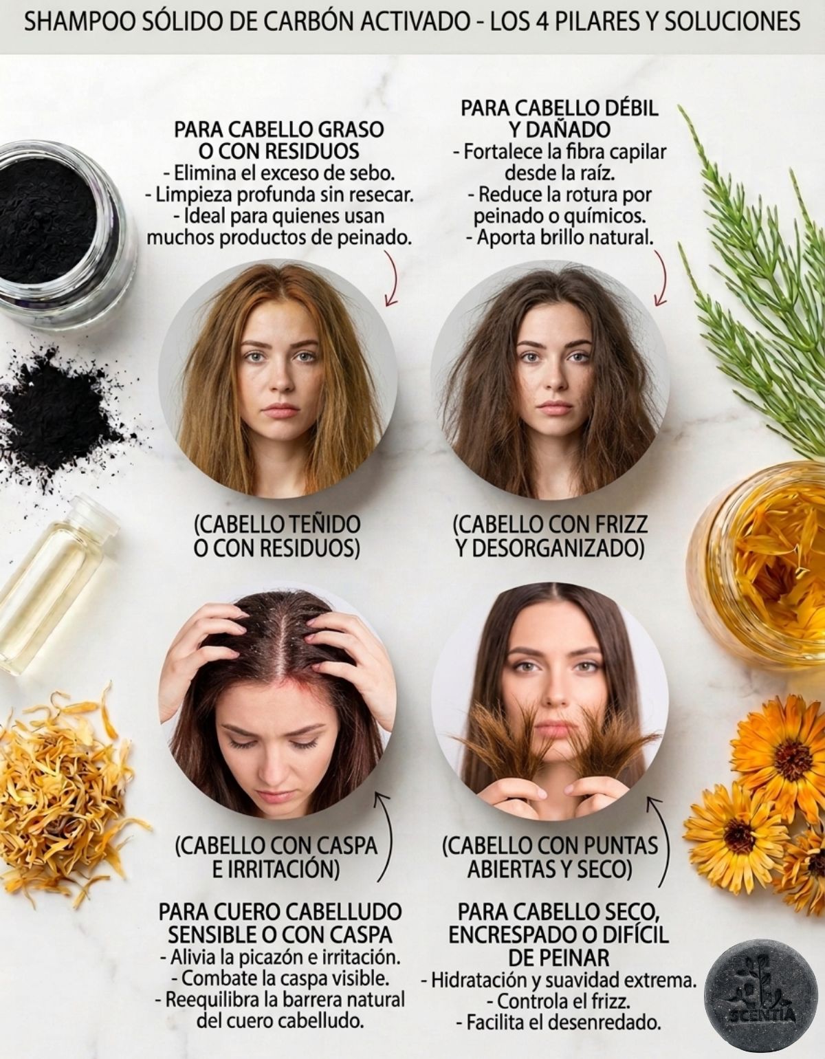 Shampoo Sólido Carbón Activado Detox Cabello Graso