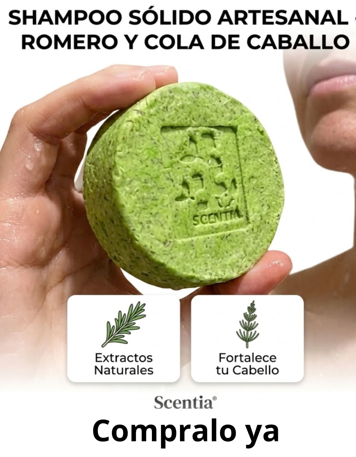 Shampoo Sólido Romero Anticaída Crecimiento Scentia