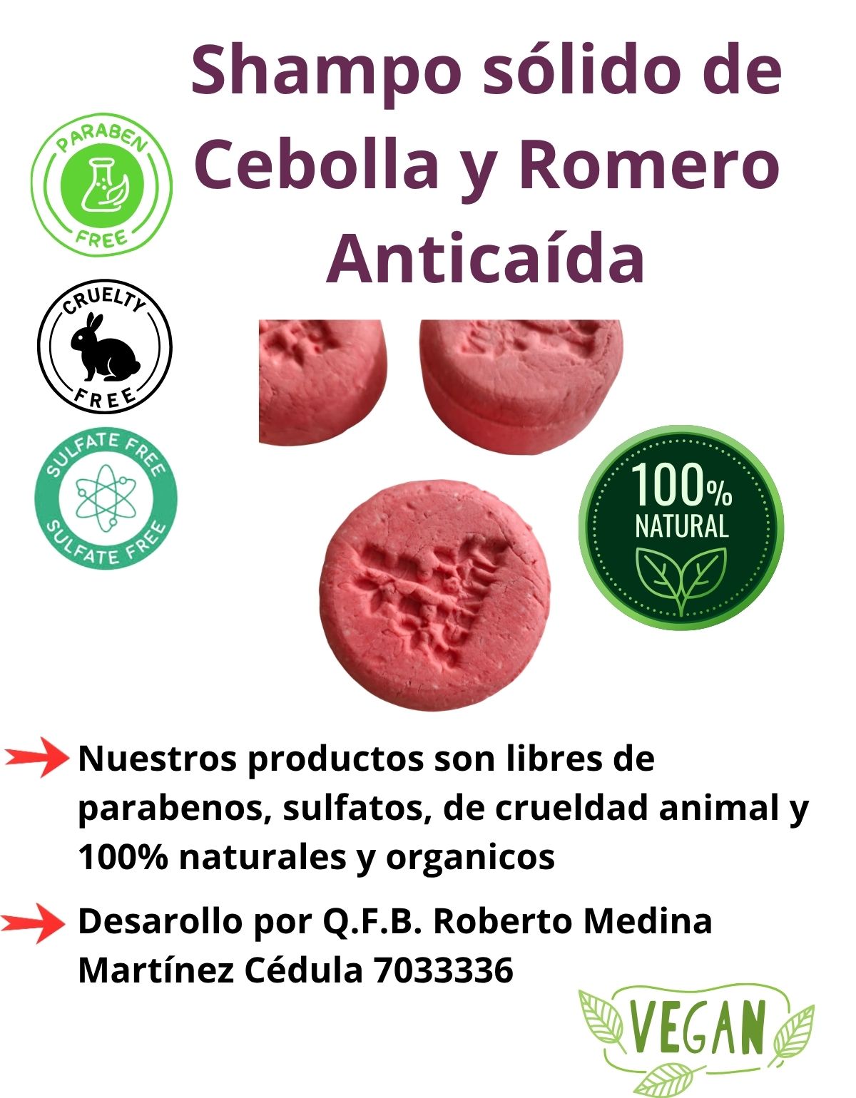 Shampoo Sólido Cebolla Romero Anticaída Crecimiento Scentia