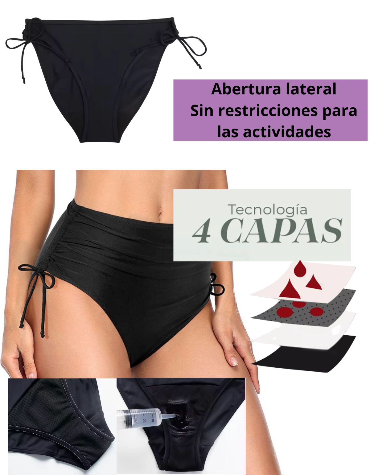 Traje De Baño Menstrual 4 Capas Antifugas