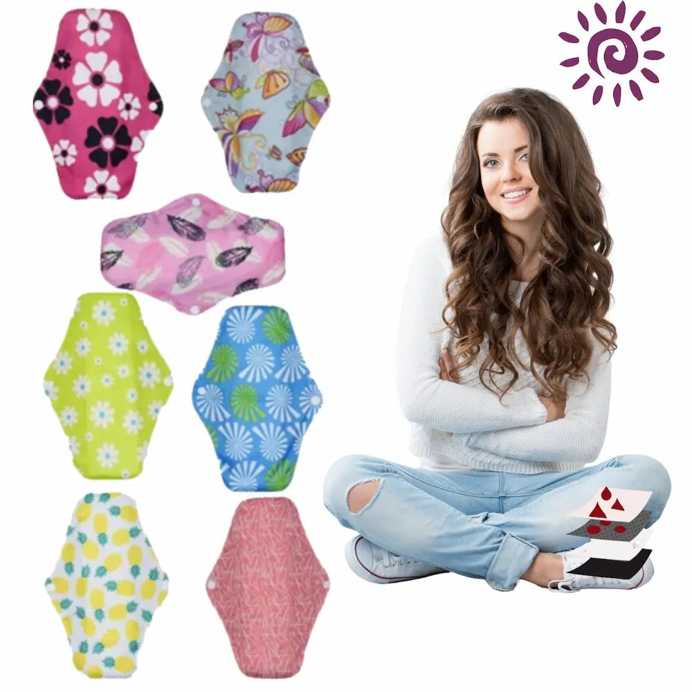 7 Toallas Sanitarias Reutilizables Fibra de Bambú Menstruales