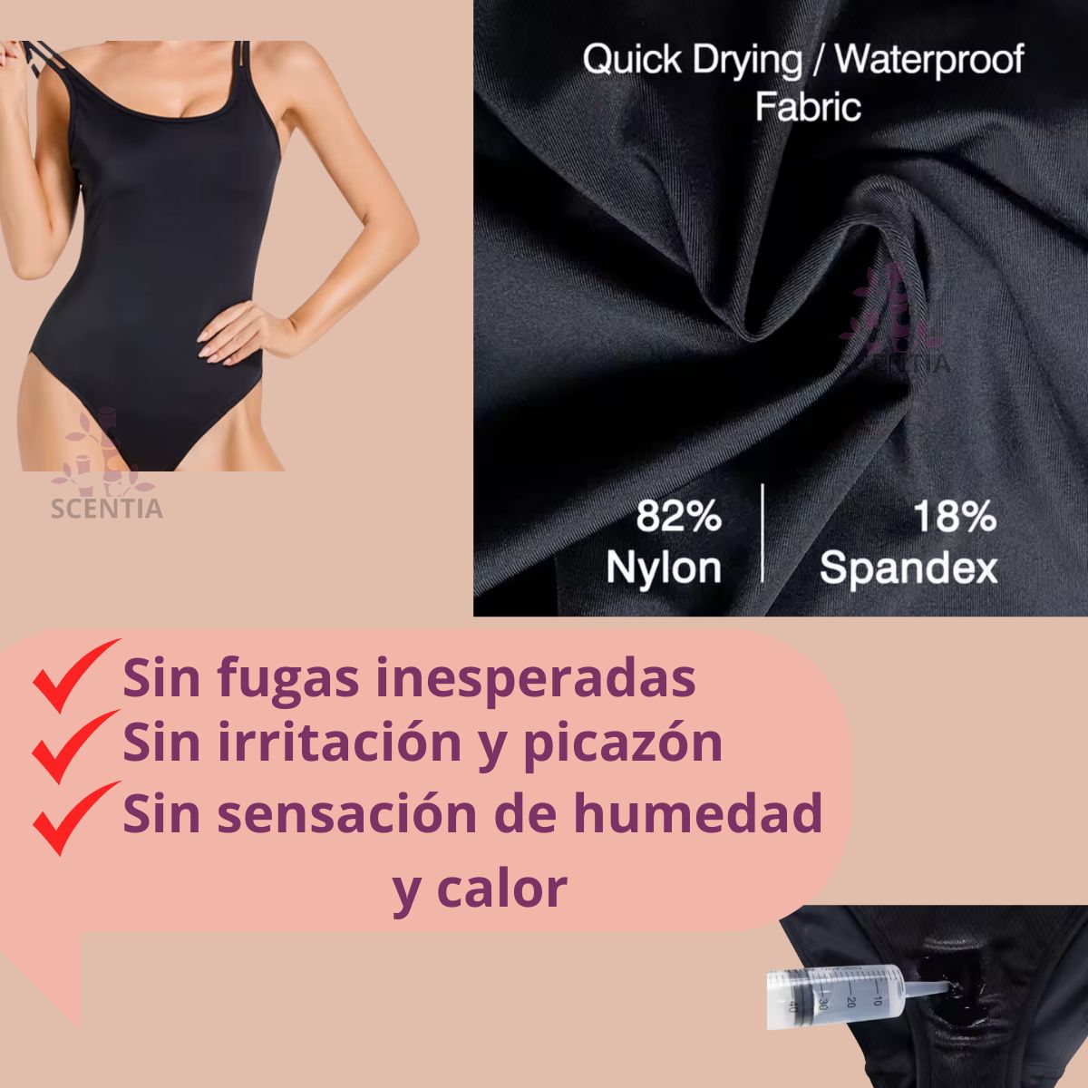 Traje de Baño Menstrual Scentia, Absorbente