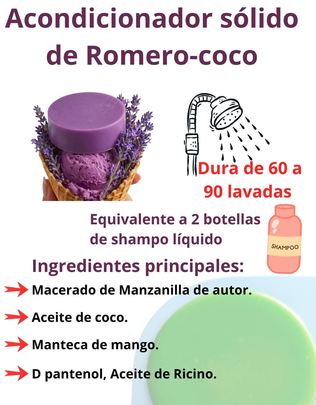 Kit Shampoo Y Acondicionador Sólido Aloe Manzanilla Lavanda