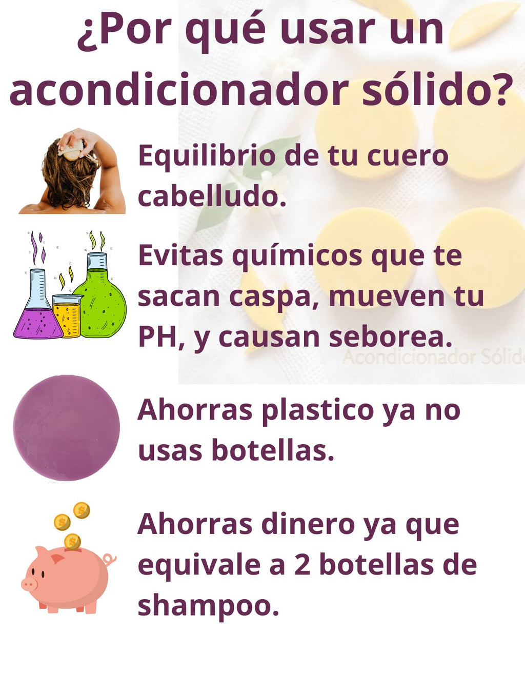 Acondicionador Sólido Lavanda Cabello Seco Sin Sulfatos