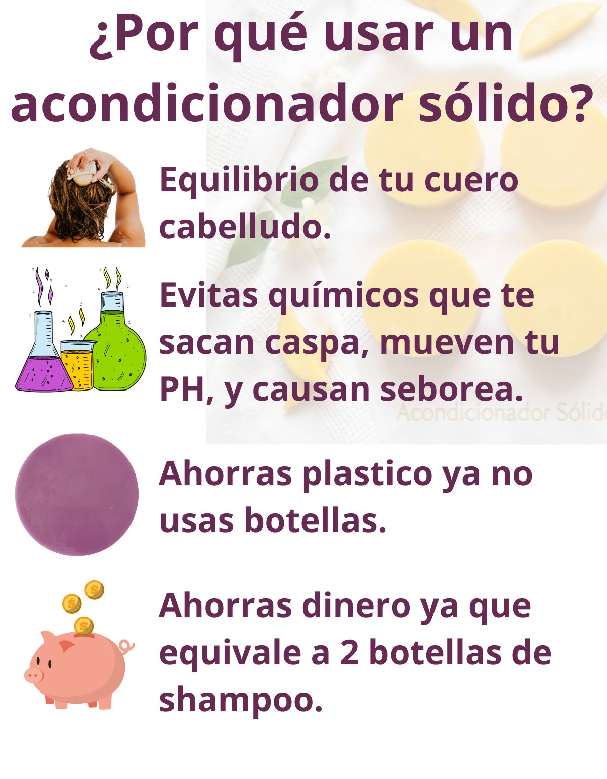 Acondicionador Sólido Lavanda Cabello Seco Sin Sulfatos