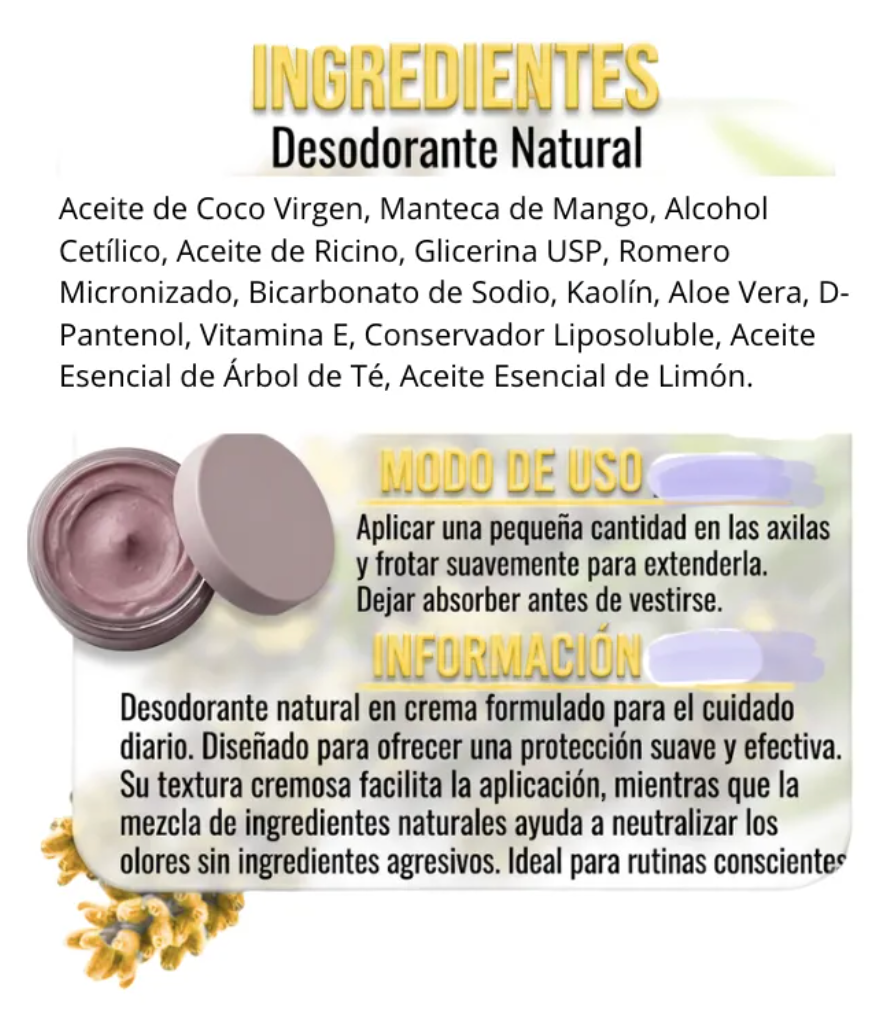 Desodorante Natural Sin Aluminio Limon Romero Scentia
