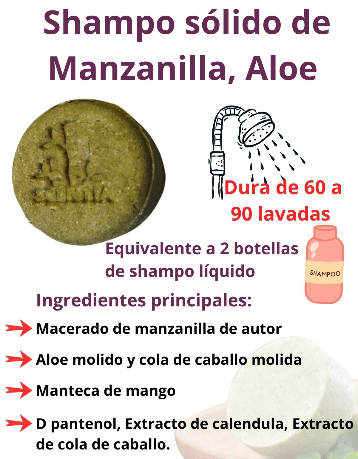 Shampoo Sólido Aloe Manzanilla Cuero Cabelludo Sensible Scen